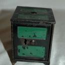 Antique Cast Iron Safe Style Coin Bank Key Operated with Hinged Door