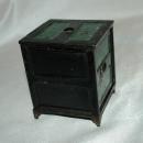 Antique Cast Iron Safe Style Coin Bank Key Operated with Hinged Door