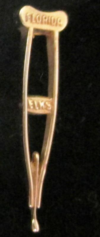 10K Gold Elks Lodge, B.P.O.E. small Crutch Tie Tac or Pin