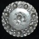 Hand Hammered Silver Metal Deep Repousse Artichokes Decorative Wall Plate