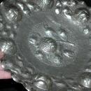 Hand Hammered Silver Metal Deep Repousse Artichokes Decorative Wall Plate