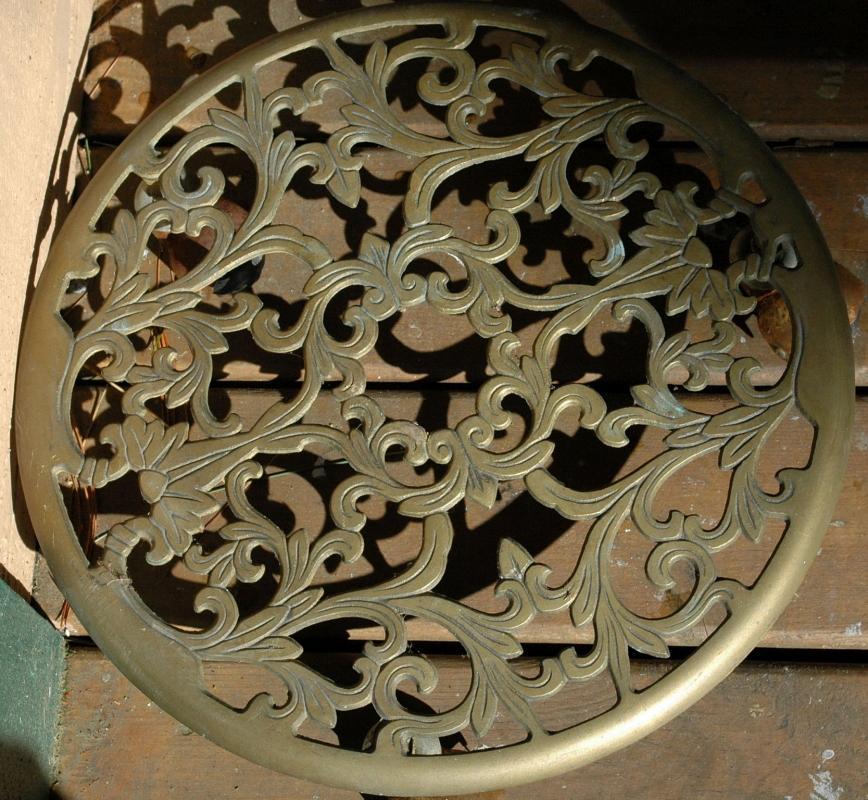 Solid Brass Planter Stand Caddy on Castors