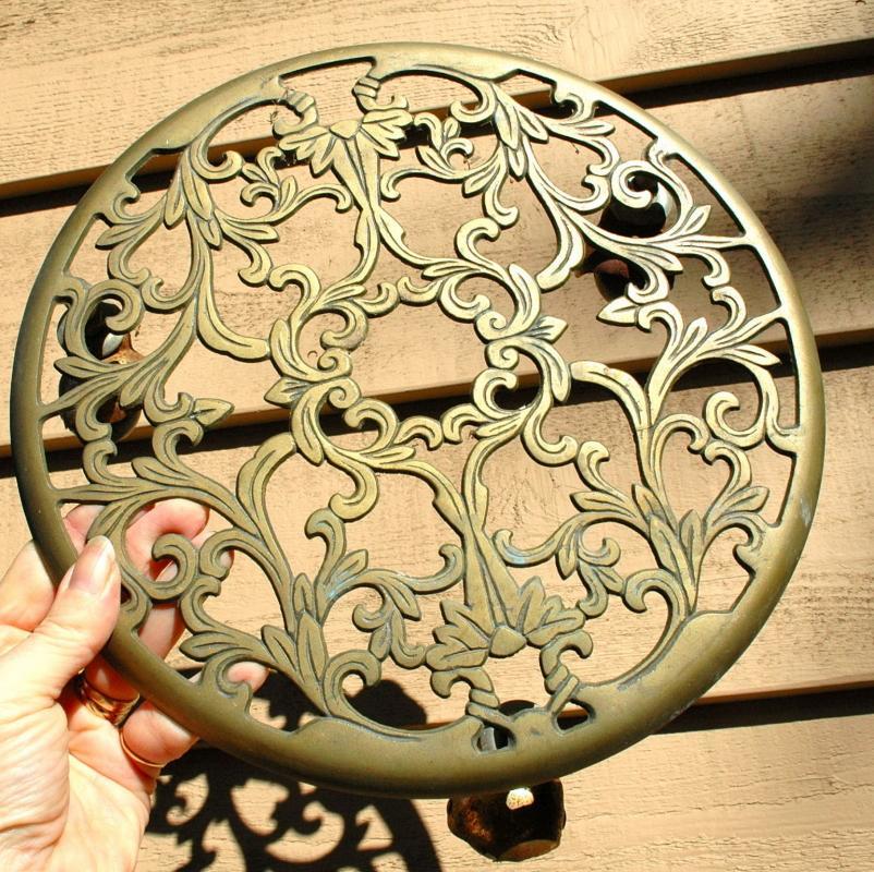 Solid Brass Planter Stand Caddy on Castors
