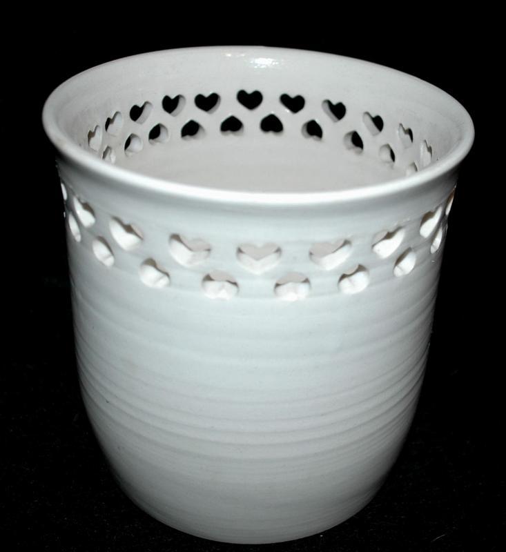 Pottery Bowl by Andy Phibbs, Cut Work Hearts