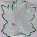 Tiara Exclusive Glass Green Grape Leaf Divided Dish
