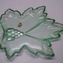 Tiara Exclusive Glass Green Grape Leaf Divided Dish