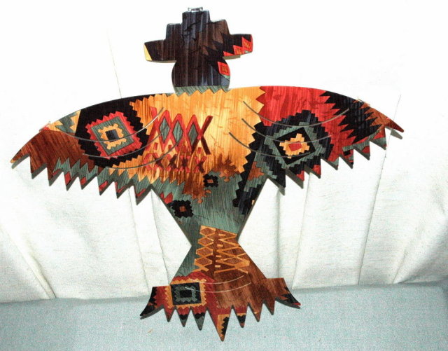 Enameled Metal Southwest Native American Eagle Wall Art