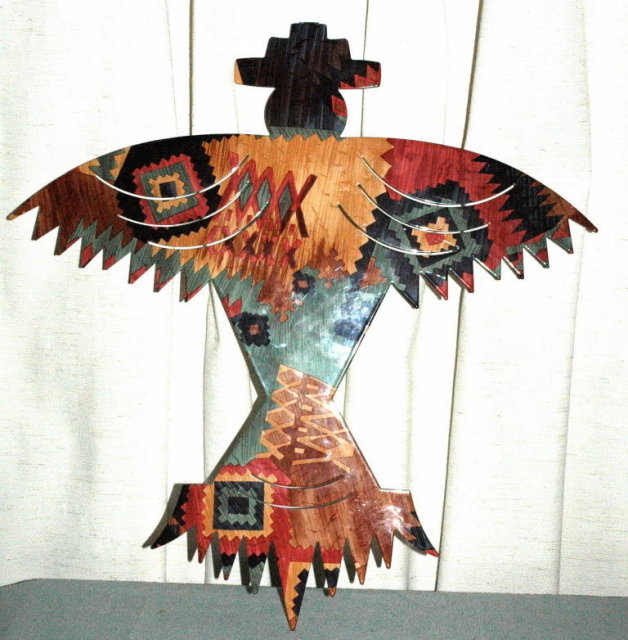 Enameled Metal Southwest Native American Eagle Wall Art