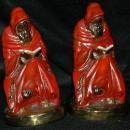 Bookends Antique Electroformed Bronze Clad Monk Book Ends Pair