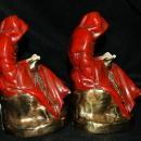 Bookends Antique Electroformed Bronze Clad Monk Book Ends Pair