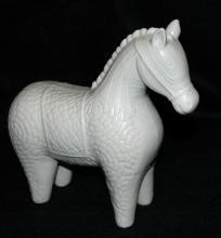 Ivory Porcelain Ceramic Tang Chinese War Horse Statue