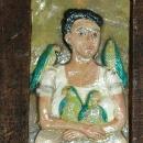 Frida Kahlo Portrait Old Mexican Folk Art , Hand Painted Wood Framed