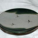 Toyo Japanese Stoneware Pottery Footed Shallow Bowl or Dish