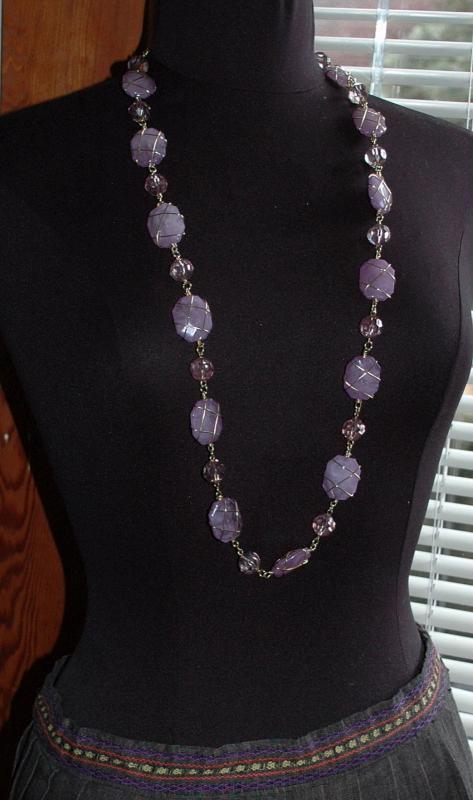 Joan Rivers Purple Amethyst Wire Wrapped Nugget Necklace