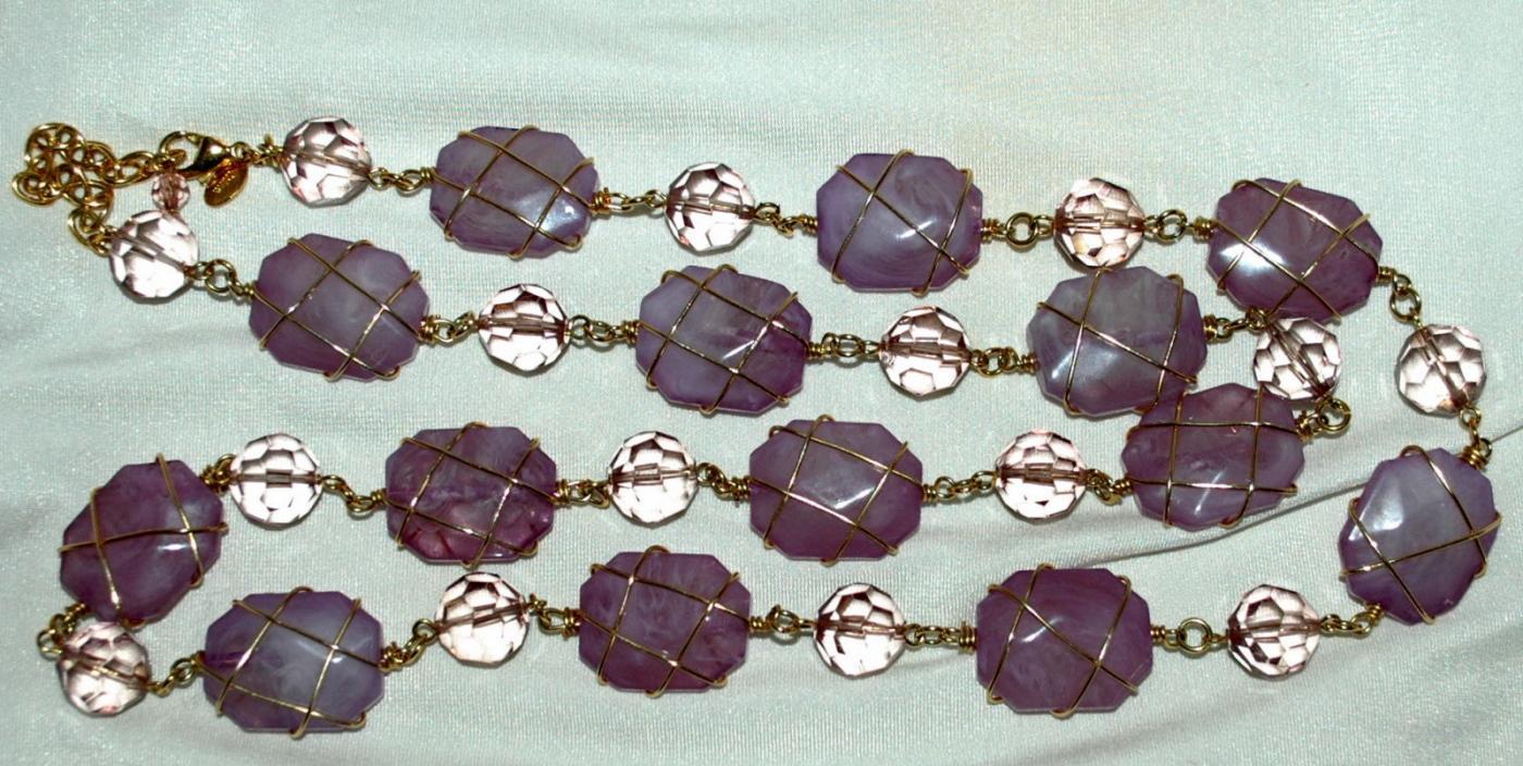 Joan Rivers Purple Amethyst Wire Wrapped Nugget Necklace