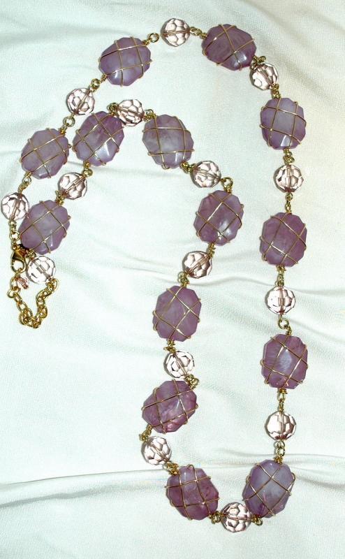 Joan Rivers Purple Amethyst Wire Wrapped Nugget Necklace