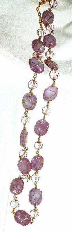 Joan Rivers Purple Amethyst Wire Wrapped Nugget Necklace