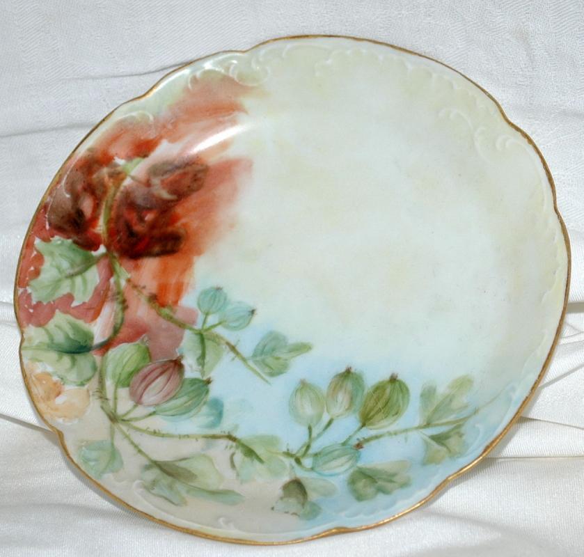 ANTIQUE HAVILAND H & CO LIMOGES FRANCE PORCELAIN 1900 , Hand Painted Desert Dish Bowl
