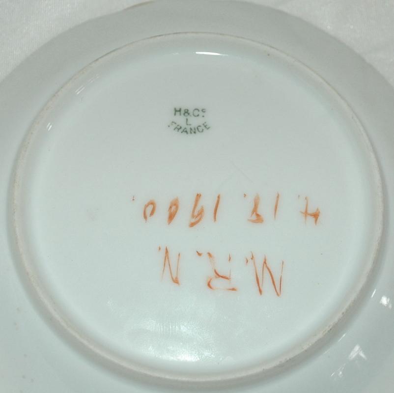 ANTIQUE HAVILAND H & CO LIMOGES FRANCE PORCELAIN 1900 , Hand Painted Desert Dish Bowl