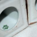 A Pair of O & EG (Oscar & Edgar Gutherz) Royal Austria Porcelain Candlesticks Black with Roses