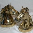 EQUESTRIAN BOOKENDS - HORSE HEAD BOOKENDS - CAST METAL Brass BOOKENDS
