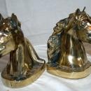 EQUESTRIAN BOOKENDS - HORSE HEAD BOOKENDS - CAST METAL Brass BOOKENDS