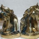 EQUESTRIAN BOOKENDS - HORSE HEAD BOOKENDS - CAST METAL Brass BOOKENDS
