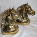 EQUESTRIAN BOOKENDS - HORSE HEAD BOOKENDS - CAST METAL Brass BOOKENDS