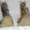 EQUESTRIAN BOOKENDS - HORSE HEAD BOOKENDS - CAST METAL Brass BOOKENDS