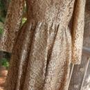 Jackie Bernard Bronze Gold Lace Dress Vintage sz 12 Cocktail Dress