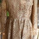 Jackie Bernard Bronze Gold Lace Dress Vintage sz 12 Cocktail Dress
