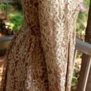 Jackie Bernard Bronze Gold Lace Dress Vintage sz 12 Cocktail Dress