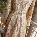 Jackie Bernard Bronze Gold Lace Dress Vintage sz 12 Cocktail Dress