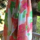 Shannon Rodgers for Jerry Silverman I. Magnin Flowered Chiffon Dress with Attached Scarf or Train