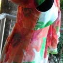 Shannon Rodgers for Jerry Silverman I. Magnin Flowered Chiffon Dress with Attached Scarf or Train