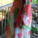 Shannon Rodgers for Jerry Silverman I. Magnin Flowered Chiffon Dress with Attached Scarf or Train