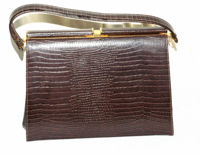 Crocodile Pattern Vintage Leather Purse