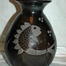 MATEOS MEXICO BLACK POTTERY VASE 9
