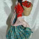 Vintage Mexican Senorita Paper Mache Colorful Traditional Dress Folk Art