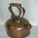 Antique Copper Tea Kettle with Whistle , Moveable Bail
