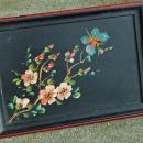 Wood Tray, Hand painted with flower and butterfly