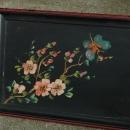 Wood Tray, Hand painted with flower and butterfly