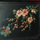 Wood Tray, Hand painted with flower and butterfly