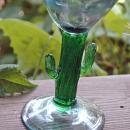 Mexican Cactus Stem Margarita Glasses Set of 2 Vintage Hand-blown Large Size