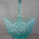 Fenton Blue Ice Opalescent Lily of the Valley Basket.