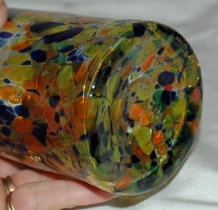 Mexican Hand Blown Art Glass Confetti Tumbler Glass
