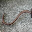 Primitive Antique Hay Hook , Wood Handle with Iron Hook