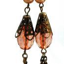 Unique Victorian Dangle Earrings, Hand crafted from faceted Lucite
