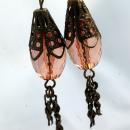 Unique Victorian Dangle Earrings, Hand crafted from faceted Lucite