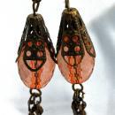 Unique Victorian Dangle Earrings, Hand crafted from faceted Lucite
